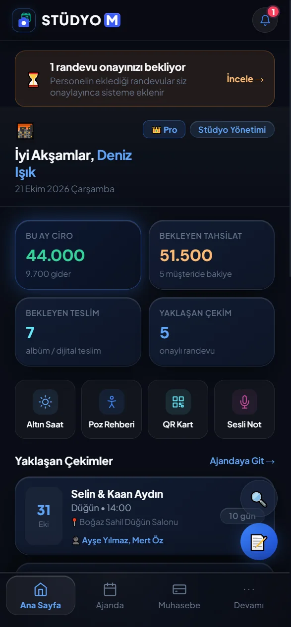 Telefonda STÜDYOM ana sayfa